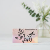 Roos Gouden Glitter Iridescent Cadeaubon Visitekaartje (Staand voorkant)