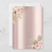Roos gouden glitter jurk bloemen quinceañera kaart (Achterkant)
