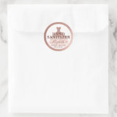 Roos Gouden Glitter Jurk Verjaardag Hand Sanitizer Ronde Sticker (Tas)