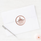 Roos Gouden Glitter Jurk Verjaardag Hand Sanitizer Ronde Sticker (Envelop)