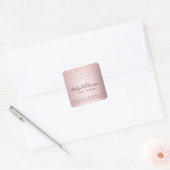 Roos gouden glitter kapsalon make-up artiest moder vierkante sticker (Envelop)