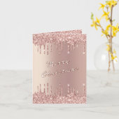 Roos Gouden Glitter Kerst Kaart (Gele Bloem)
