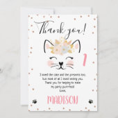 Roos gouden glitter kitten me dank je kaart (Voorkant)