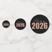 Roos Gouden Glitter Klasse van 2026 Confetti (Voorkanten)