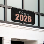 Roos Gouden Glitter Klasse van 2026 Spandoek (Buitenkant Gebouw)