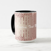 Roos Gouden Glitter Koffie Mok Gift met Aangepaste (Voorkant links)