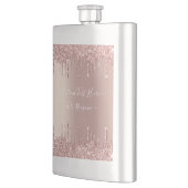 Roos Gouden Glitter Kolf met Aangepaste Tekst Flacon (Links)