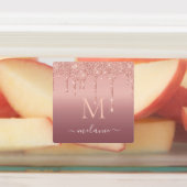 Roos Gouden Glitter Labels Gepersonaliseerde Naam (Aangebracht)
