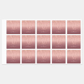 Roos Gouden Glitter Labels Gepersonaliseerde Naam (Vel)