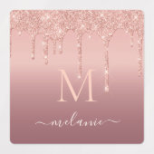 Roos Gouden Glitter Labels Gepersonaliseerde Naam (Design 2)