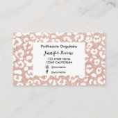 Roos gouden glitter-leopardlakken technicus visitekaartje (Achterkant)