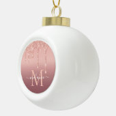 Roos gouden glitter letter naam kerst ornament (Rechts)