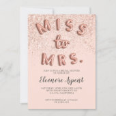 Roos gouden glitter letters blush vrijgezellenfees kaart (Voorkant)