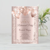 Roos gouden glitter Lijst kroonballonnen pensioen Kaart (Staand voorkant)