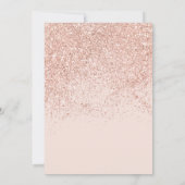 Roos gouden glitter lijst pastel blush roze zoet 1 kaart (Achterkant)