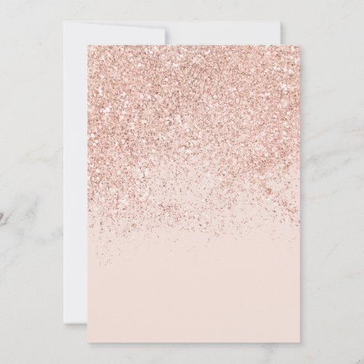 Roos gouden glitter lijst pastel blush roze zoet 1 kaart (Achterkant)