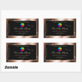 Roos Gouden Glitter Lijst Product Label met Logo (Vel)