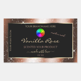 Roos Gouden Glitter Lijst Product Label met Logo