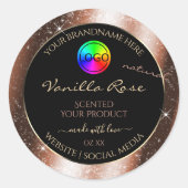 Roos Gouden Glitter Lijst Product Label met Logo (Voorkant)