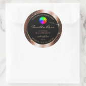 Roos Gouden Glitter Lijst Product Label met Logo (Tas)