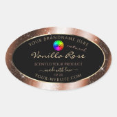 Roos Gouden Glitter Lijst Product Label met Logo (Voorkant)