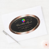 Roos Gouden Glitter Lijst Product Label met Logo (Envelop)