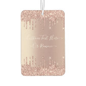 Roos Gouden Glitter Luchtverfrisser met Jouw tekst (Achterkant)