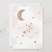 Roos gouden glitter maan sterren wolken oh baby sh kaart (Achterkant)