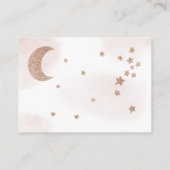 Roos gouden glitter-maansterren wolken luidop informatiekaartje (Achterkant)