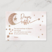 Roos gouden glitter-maansterren wolken luidop informatiekaartje (Voorkant)