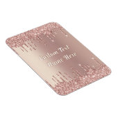 Roos Gouden Glitter Magneet met Aangepaste Tekstna (Rechterzijde)