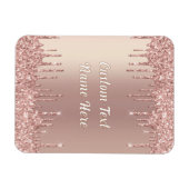 Roos Gouden Glitter Magneet met Aangepaste Tekstna (Horizontaal)