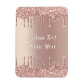 Roos Gouden Glitter Magneet met Aangepaste Tekstna (Verticaal)