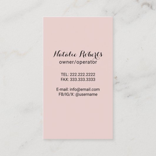 Roos Gouden Glitter Maid House Schoonmaakservice Visitekaartje (Achterkant)