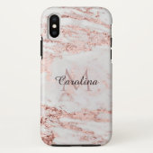 Roos Gouden Glitter, Marmer, Gepersonaliseerd Case-Mate iPhone Case (Achterkant)