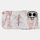 Roos Gouden Glitter, Marmer, Gepersonaliseerd Case-Mate iPhone Case (Achterkant (horizontaal))