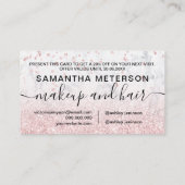 roos gouden glitter marmer kortingskaartje (Achterkant)