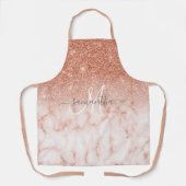 Roos Gouden Glitter Marmer Roze Gepersonaliseerd S Schort (Voorkant)