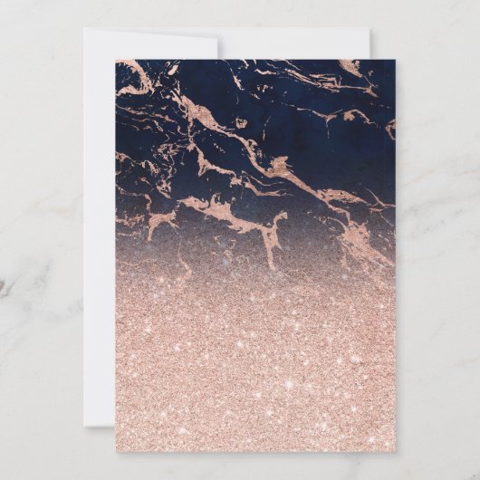 Roos gouden glitter marmer waterverf Sweet 16 Kaart (Achterkant)