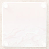 Roos Gouden Glitter Marmeren Glas Onderzetter (Achterkant)