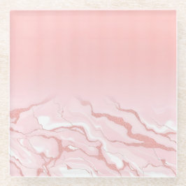 Roos Gouden Glitter Marmeren Glas Onderzetter Glazen Onderzetter