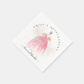 Roos Gouden Glitter Meisje Gown Quinceañera Servet (Hoek)