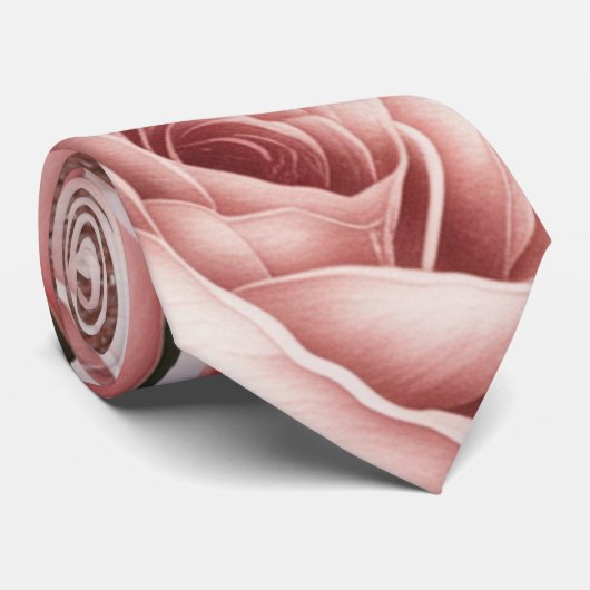 Roos Gouden Glitter met Rode Rozen Bruidsschat Stropdas (Opgerold)