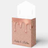 Roos Gouden Glitter & Metallic Druppels Wedding Bedankdoosjes (Open)