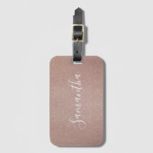 Roos Gouden Glitter Metallic  Girly Sparkly Bagagelabel (Voorkant (verticaal))