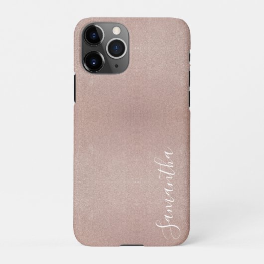 Roos Gouden Glitter Metallic  Girly Sparkly iPhone Hoesje (Achterkant)