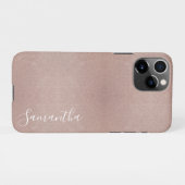 Roos Gouden Glitter Metallic  Girly Sparkly iPhone Hoesje (Achterkant horizontaal)