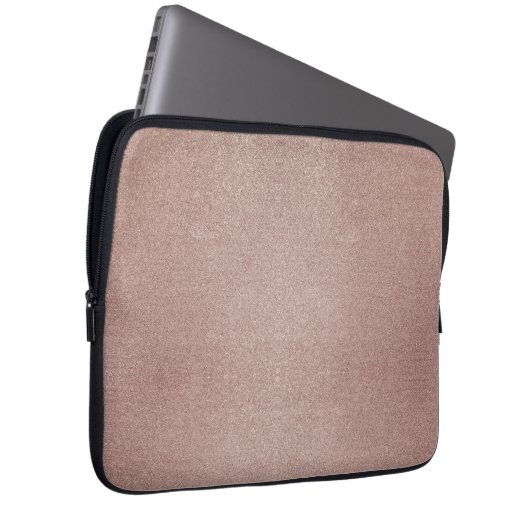 Roos Gouden Glitter Metallic  Girly Sparkly Laptop Sleeve (Voorkant Rechts)