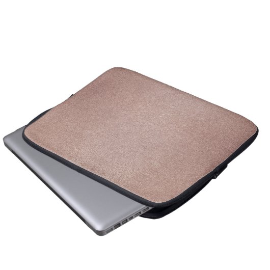 Roos Gouden Glitter Metallic  Girly Sparkly Laptop Sleeve (Voorkant onderkant)