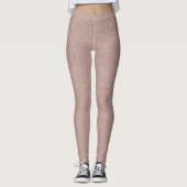 Roos Gouden Glitter Metallic Girly Sparkly Leggings (Voorkant)